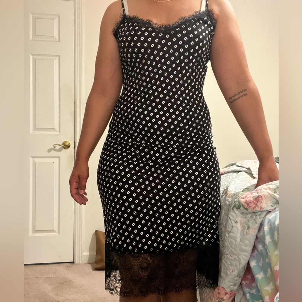 Michael Kors Black and White Polka Dot Dress